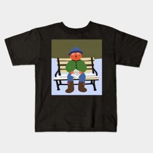 groundhog sitting on park bench Kids T-Shirt